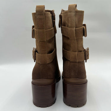 Women's Naturalizer Trina Golden Caramel Suede Block Heel Boots Size 10M Naturalizer