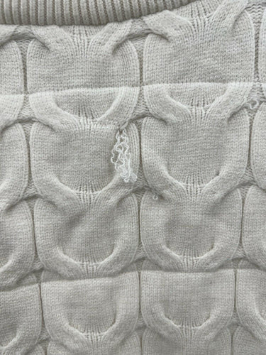 Joie Ivory Cable Knit Zip Sweater Jacket Size XL