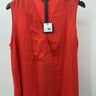 Madison Top Womens Sleeveless V Neck Wrap Tank Red Poinsettia Blouse  L Wrap