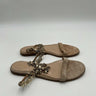Gianvito Rossi Tebe flat suede sandals gold-toned chain-link Beige Size 36 GIANVITO ROSSI