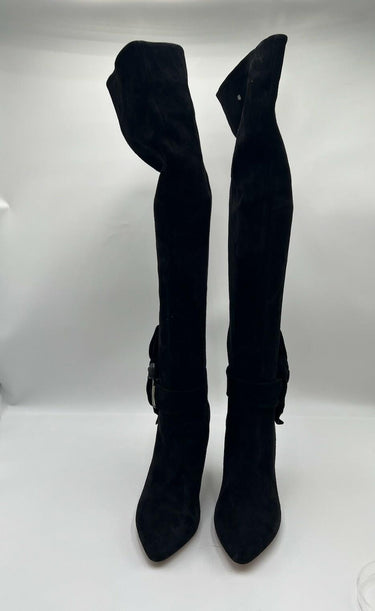 VALENTINO GARAVANI Bow-Knot Black Suede Over-The-Knee Boots Size 39.5 Valentino