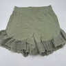 Vero Moda Shorts Ruffle Eyelet Scalloped Hem Sage Green Elastic Waist  XS VERO MODA