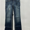 Ariat REAL Denim Jeans Low Rise Boot Cut Dark Wash Embroidered Pocket Womens 25R Ariat