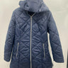 Laundry by Shelli Segal Jacket Quilted Hooded Petrol Blue Puffer L Laundry by Shelli Segal