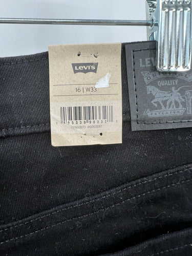 Levi's Mid-Length Shorts Mid Rise Slim Black Denim Cuffed NWT Womens Size 16 W33 Levi's