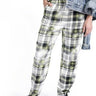BP. + Wildfang Elastic Back Plaid Pants, Ivory Green Plaid Size XL BP. + Wildfang