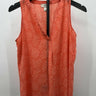LOFT Tank Top Womens Coral Orange Sleeveless Blouse Abstract Print Summer XS Loft