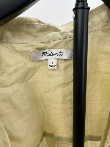 Madewell 100% Linen Shirt Pale Yellow Button Up Dual Pocket Boxy Oversized S Madewell