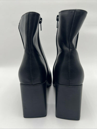 Kelly & Katie FENI Black Synthetic Square Toe Side Zip Ankle Boots, Size 8.5M Kelly & Katie