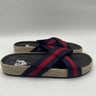 Saks Fifth Avenue FRAZER Webbing-Strap & Raffia Crossover Sandals Men's Size 10M Saks Fifth Avenue