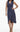 Maggy London Solid Linen Cotton Fit and Flare with Scallop Detail Navy Dress 10 Maggy London