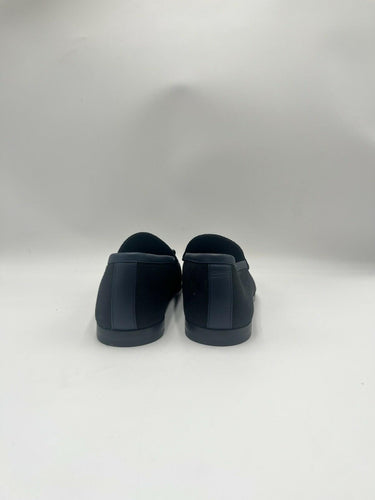 Gucci Jordaan horsebit loafers in black canvas with blue leather trim Size 7UK