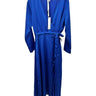 NSR Woman’s Royal Blue Maxi Dress Faux Wrap Waist Tie Size L Wrap