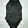 TYR Woman’s grey/black one-piece halter swimsuit Size L TYR