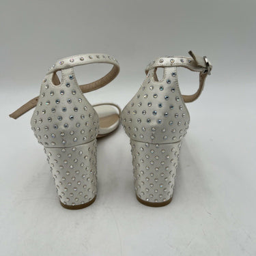 Women’s Stuart Weitzman Nearlynude Satin Embellished Sandal Size 6B Stuart Weitzman