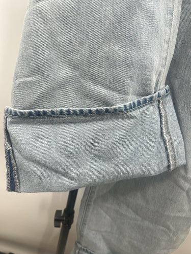Paige Arellia Jeans High Rise Barrel Leg Light Wash Distressed Vintage NWT 29 Paige