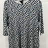 J.Jill Wearever Collection Top Womens S Blue Black Chevron 3/4 Sleeve Tunic S J. Jill