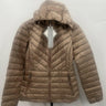 32 Degrees Heat Jacket Womens Tan Puffer Hooded Chevron Quilted Warm Coat XS 32 Degrees