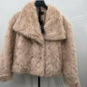 One&Only Faux Fur Jacket Womens Blush Pink Shaggy Teddy Coat Cropped Cozy NWT S One&Only