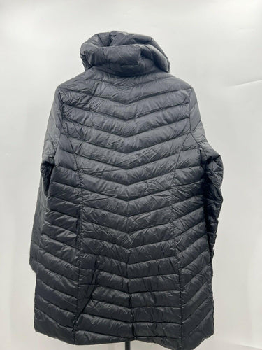 32 Degrees Heat Puffer Jacket Womens Black Hooded Chevron Size L