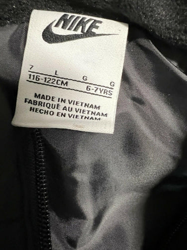 Nike Black Puffer Vest White Logo Boys Size 7