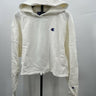 NWD Champion Reverse Weave Hoodie Womens White Cropped Cinch Bottom Large Champion