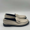 Women’s Saint Laurent white leather penny tonal strap Monogram loafers Size 38.5 Saint Laurent