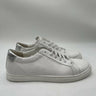 Valentino by Mario Valentino Ronald Logo Leather Sneakers White Sliver Size 13 Valentino by Mario Valentino