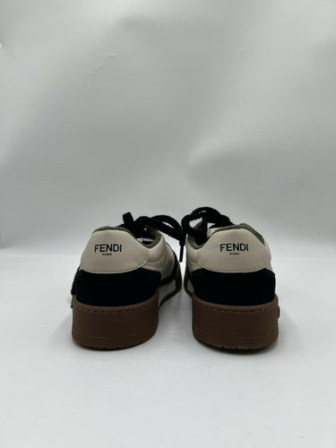 Fendi Men's Match Leather FF-Logo Low-Top Lace Up Sneakers Color Cream Size 39