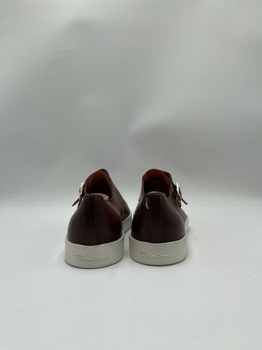 Santoni Men's Atlantis double monk strap sneakers Brown Leather Size 8