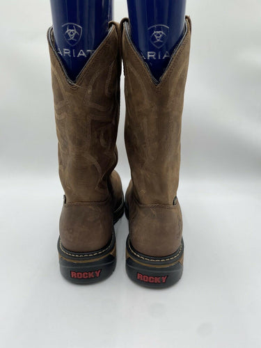 Rocky Men's Original 11” Ride Waterproof Brown Leather Western Boots Size 13W