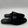 Roberto Cavalli mules black velvet gold-tone Mirror men Snake logo Size 43 Roberto Cavalli