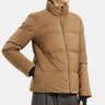 NWT Theory Women’s Stand-Collar Puffer Coat in Golden Beige Size S Theory