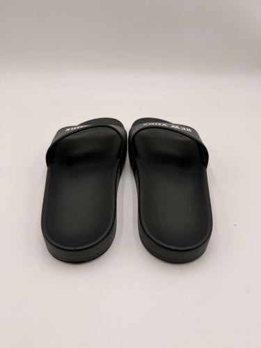 Women’s Balenciaga Cities New York Pool Slides Black Rubber Size 39