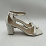 Women’s Stuart Weitzman Nearlynude Satin Ivory Embellished Sandal Size 10B Stuart Weitzman