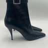 Women’s Saint Laurent Tom 90 Crystal-Buckle Leather Ankle Boots Size 39 Saint Laurent