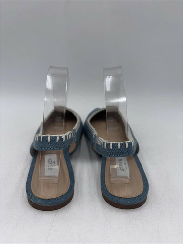 Steven New York Malina Flats Blue Jean Woven Pointed Toe Shoes Size 8 Steven by Steve Madden