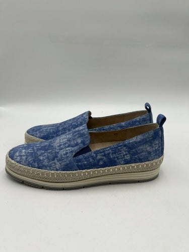 Vaneli Sport Blue Denim Acid Wash Espadrille Slip On Loafers Size 8