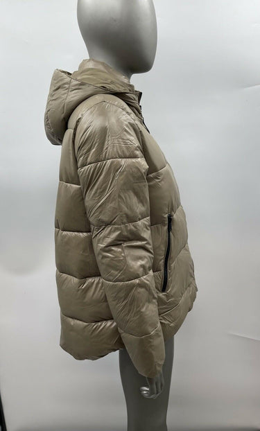 NWOT Women’s Zara Water Repellent Hooded Puffer Jacket Color Brown Size S Zara