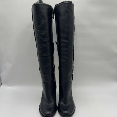 Alexandre Birman Ovis Aries black shearling  knotted leather tall boots 37.5 Alexandre Birman