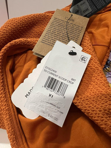 Volcom Women S So Current Scoop Crop Bikini Top Burnt Sienna XL Volcom