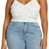 BP. Ruched V-Neck Crop Tank in Ivory Egret Sophie Floral Size 1X BP.