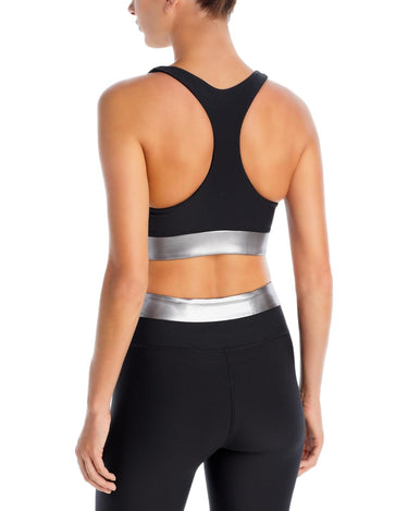 Aqua Womens Fitness Stretch Sports Bra Black XS