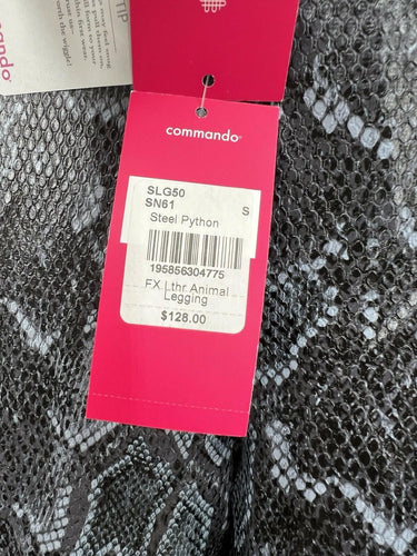 Commando Faux Leather Leggings Steel Python Snakeskin Animal Print NWT - Size S