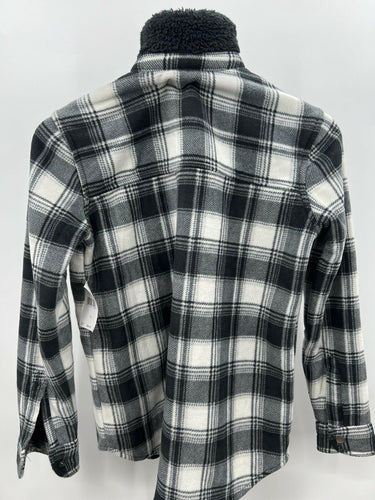 Weatherproof Vintage Shacket Womens Black White Plaid Sherpa Fleece 14 Weatherproof