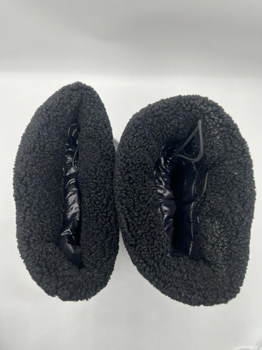 Women’s Moncler Gaia Pocket Puffer Snow Fleece Trim Black Boots Size 37 Moncler