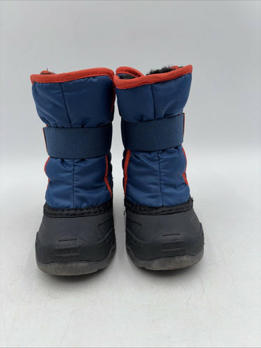 Kamik Snowbug 3 Toddler Snow Boots Black Blue Faux Fur Lined Waterproof Size 8 Kamik