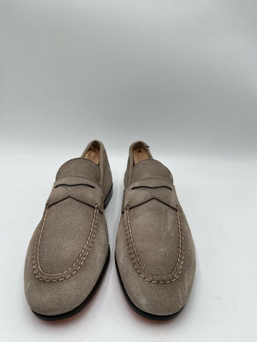 Men's Santoni beige suede Carlo penny loafer Size 8