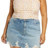 BP. Ruched Crop Cami Orange- White Tamara Daisy Size 1X White