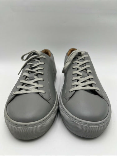 Men’s Saks Fifth Avenue gray minimalist leather sneakers Low Too Size 10.5 Saks Fifth Avenue